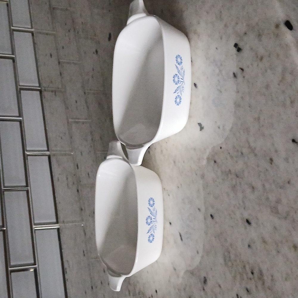 VINTAGE Set of 2 Blue Cornflower Corning Ware Petite Pan P-41 Mini Casserole